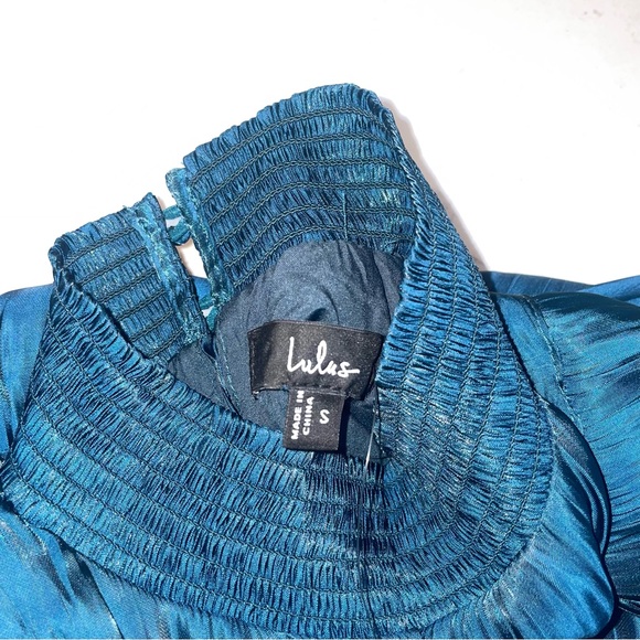 NWT Lulu's green maxi dress bridesmaid wedding guest Small shimmery - Picture 6 of 10